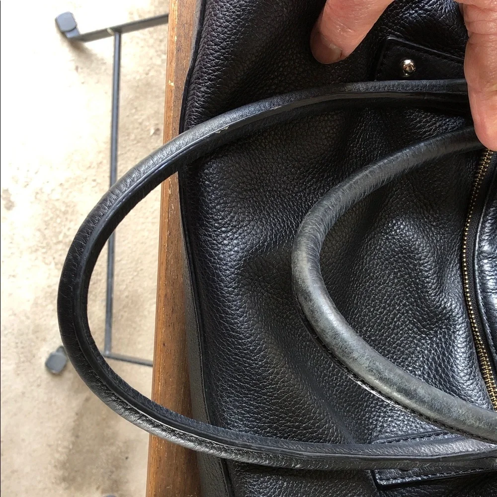 kate spade Black Leather Satchel with Gold Hardware